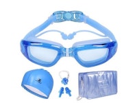 Adult Anti Fog Swimming Goggles Clear Glasses UV Protect Nose Earplug Cap Water Sports Set - Newegg.com