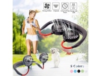 5 Colors Portable Rechargeable Neckband Dual Cool Mini Fan LED Neck Hanging Personal Handfree fan Gifts With Varied Light Modes... 