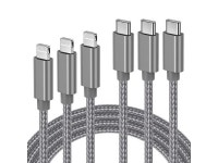 Quntis USB C to Lightning Cable MFi Certified, iPhone 13 Charger Cable 3Pack [3/6/10 FT] Nylon Braided Type C to Lightning Cable... 