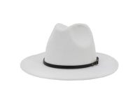 Wide Brim Fedora Hat Felt Jazz Cap Panama Cowboy Hat with Leather Belt Decoration - Newegg.com