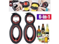 Multifunction Stainless Steel Can Opener Bottle Opener Jar Opener 6 in 1 Multi Bottle Opener Easy Grip Jar Opener for Hand... 