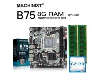 B75 LGA 1155 desktop motherboard set kit With Intel G2130 LGA1155 CPU 8G(2*4G) DDR3 RAM M-ATX Integrated Graphics Mainboard... 