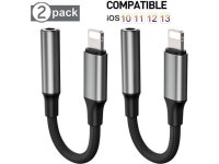 Lightning to 3.5mm Headphone Jack Adapter [2 Pack] iPhone Headphone Adapter Compatible for iPhone 11/11 Pro/11... 