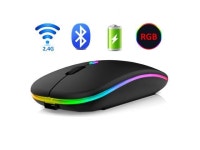 Wireless Bluetooth Mouse, RGB Computer Mouse, Silent Rechargeable Ergonomic Mause With LED Backlit USB Optical Mice For PC... 