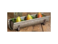 770009 Decorative Metal Chicken Feeder Tabletop Planter Tray Galvanized Steel Rustic Farmhouse Industrial Style Home Decor Gray... 