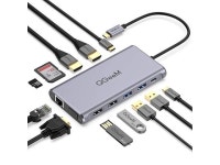 USB C Hub 12 in 1 Triple Display HubUSB C Docking Station with 4K Dual HDMI 1080P VGA100W PD EthernetUSB C to USB 30 Card Reader... 