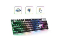 Backlit Quiet Keyboard for Study AllMetal Panel USB Wired 25 Keys Antighosting Computer Keyboard 104 Keys L1 BlackSilver - Newegg.com
