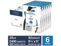Printer Paper 20 lb Copy Paper 85 x 11 6 Packs 2400 Sheets 92 Bright Made in the USA - Newegg.com