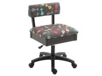 H6103 Adjustable Height Hydraulic Sewing and Craft Chair with Under Seat Storage and Printed Fabric Gray Cat Fabric - Newegg.com