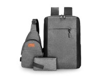 3pcs Business Backpack Set for Men Women, Laptop Backpack Chest Daypack Small Pocket Travel Shoulder Bag for Working Hiking... 