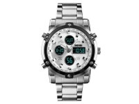 SKMEI 1389 Multifunctional Men Business Digital Watch 30m Waterproof Large Dial Wrist Watch with Stainless Steel Watchband... 