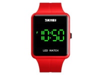 SKMEI 1541 Fashion Led Watch Square Couple Model Waterproof Electronic Watch Silicone Watch (Red) - Newegg.com