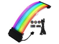 PCCOOLER RGB PSU Cable, Customization 24 Pin ATX PSU Extension Cable Kit 18AWG, 5V 3Pin Synchronized Power Supply Sleeved Cable... 