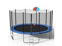 Easy to Assemble 15 FT Round Trampoline with Safety Enclosure, Basketball Hoop and Ladder, Outdoor Activity - Newegg.com