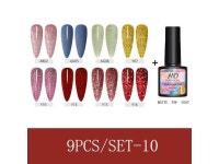 DOLL 9 Pcs/Set 8ml Summer Series Gel Polish Blue-violet Color Semi Permanent Glitter Gel Need UV Gel Nail lamp Nail Art Gel... 