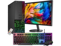 Refurbished: Dell Computer OptiPlex Desktop PC, Intel Core i7, 16GB RAM, 256GB Solid State Storage, 24 Inch Monitor, RGB Gaming... 