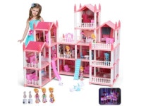 16 Rooms Huge Dollhouse, 10 x 6 x 11 Dream House Doll House ,Dreamhouse Gift for 4 5 6 7 Girls,Pink - Newegg.com