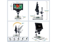 G1200 Digital Microscope 7 Inch Large Color Screen Large Base LCD Display 12MP 1-1200X Continuous - Newegg.com