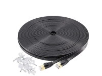 Jadaol Cat 7 Ethernet Cable 100 ft SSTP Shielded Flat Durable High Speed Internet LAN Computer Patch Cord Faster Than Cat5e/cat6... 