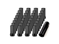 Wheel Lug Nuts 32 Pack, Black 9/16 x 18 Trim Lug Nuts 2 inches Tall Spline Drive Cone Seat with Socket Compatible with Dodge 1994... 