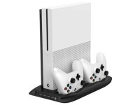 4 in 1 Vertical Stand for Xbox one S with 4 USB Ports Hub + Cooling Fan + Controller Charger Dock for Xbox one Slim Game Console... 
