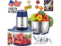 KOIOS Small Food Processor with 2 Bowls (8 Cup+8 Cup) & 2 Sets Bi-level Blade, 2L Electric Food Chopper Meat Grinder for Meat... 