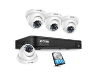 H.265+ 5MP 2K Security Camera System for Home, 4CH CCTV DVR with Hard Drive 1TB for 24/7 Recording, 4X 5MP (1920P) Surveillance... 
