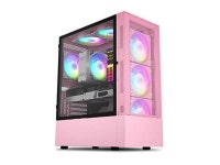 Vetroo A03 Mid-Tower ATX Gaming PC Case, Pre-Installed 3pcs ARGB/PWM Fans with Controller, Door Opening Tempered Glass Design... 