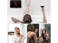 Cradle Glass Mount Phone Holder Reusable TikTok Facetime Compatible with iPhone iPad Cell Phone for Bathroom Kitchen Shower Dorm... 