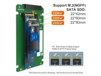 MAIWO KT031B2 M.2(NGFF) SATA to 2.5 SATA HDD/ SSD Adapter Card Converter Add On Cards for notebook PC, Support SSD 2242/2260... 