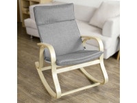 Haotian Wooden Rocking Chair Reclining Relax Nursing Armchair, FST15-DG ,Grey - Newegg.com