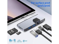 USB 30 Surface Pro 4 Pro 5 Pro 6 Hub Docking Station 6 in 1 Converter Adaptor with 100Mbps Ethernet Port4K HDMI 2 USB 30... 