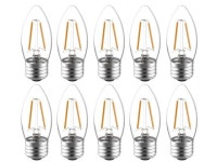 (10 bulbs) GE Reveal LED Decorative Light Bulb, 60 watt equivalent, 500 lumen, 5 watt, reveal HD light, most beautiful, dimmable... 
