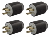 (4 pack) Eaton Wiring 4771N, 15 Amp Locking Plug, NEMA L7-15, Phenolic, Black, compatible with #16-#12 AWG, ideal for industrial... 