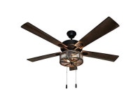 river of goods 52 inch width farmhouse led ceiling fan, brown - Newegg.com