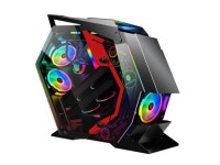 GAMEKM ATX Mid-Tower Computer Case, WAR BEAST Special-Shaped Gaming Case, M-ATX Desktop Case, USB 3.0 PC Case, Tempered Glass... 