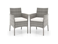 SlickBlue 2 Pieces Outdoor PE Rattan Armchairs with Cozy Seat Cushions - Newegg.com