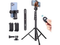 66 Cell Phone Tripod Selfie Stick with 6 Accessories Extension Bracket, 3 Phone Clip,Action Camera Mount Adapter and Shutter... 