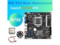 B75E 8 Card BTC Mining Motherboard Supports 8 USB3.0 Ports B75 Chip LGA1155 DDR3 RAM MSATA+CPU+Cooling Fan+Switch Cable - Newegg.... 