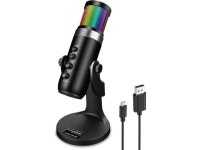 USB Microphone Desktop, Podcast Microphone, PC Gaming Mic, Perceptible Noise Reduction RGB Lighting, Streaming Recording Vocals... 
