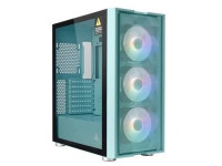 GOLDEN FIELD MAGE-U Computer Case Gaming PC ATX/MATX/ITX Case Mid Tower with 3 Colorful LED Fans Tempered Class Side Panel, Mesh... 