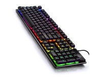 Ergonomic Water-Resistant Mechanical Feeling Keyboard, Ultra-Slim Rainbow LED Backlit Keyboard for Desktop, Computer, PC - Newegg.com