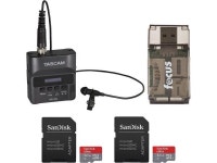 Tascam DR-10L Digital Audio Recorder and Lavalier Mic Bundle... 32GB SD Cards (2-Pack) and USB 2.0 Card Reader (4 Items) - Newegg.com