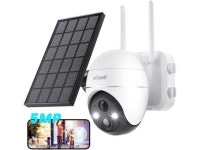 ieGeek 5MP Security Cameras Wireless Outside, Solar Camera Outdoor Wireless WiFi 360° PTZ Battery Powered with Spotlight & Siren... 