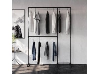 pamo freestanding Clothes Rail in Industrial loft Design - LAS II - Wardrobe for Walk-in Closet Wall I Bedroom Clothes Rack Made... 