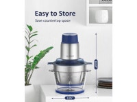 KOIOS Small Food Processor with 2 Bowls (8 Cup+8 Cup) & 2 Sets Bi-level Blade, 2L Electric Food Chopper Meat Grinder for Meat... 