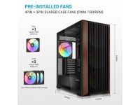 SAMA Z60 Black Genuine Walnut Wood PC Case, ATX Mid Tower, Pre-Installed 4x 140mm ARGB PWM Fans, Supports 360mm Radiator on Top... 