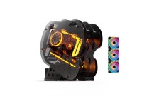 MegaPC Dinosaur M.Star Open-Frame Mid-Tower Micro-ATX/Mini-ITX Gaming Case - Tempered Glass Panels, High Airflow, ARGB Lighting... 