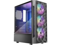 NX260 ATX Mid-Tower Case, Tempered Glass Side Panel, Full Side View, Pre-Installed 3 x 120mm ARGB in Front, Black - Newegg.com