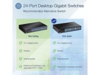 Switch, 24 x 10-100-1000 Gigabit Ethernet RJ-45 Ports, 48Gbps Switching Capacity, Lifetime Protection, Black, TEG-S24DG - Newegg.... 